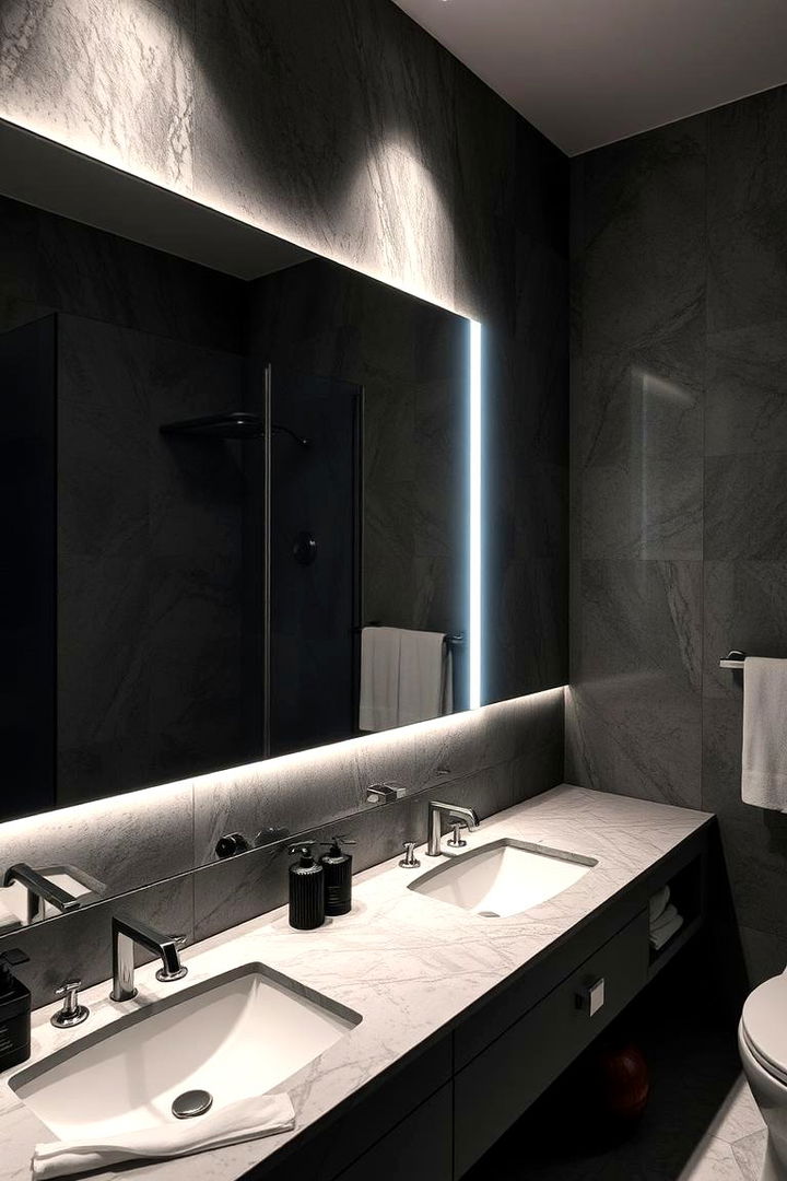 Statement Mirrors and Lighting for Dramatic Impact - 22 Bathroom Remodel Ideas