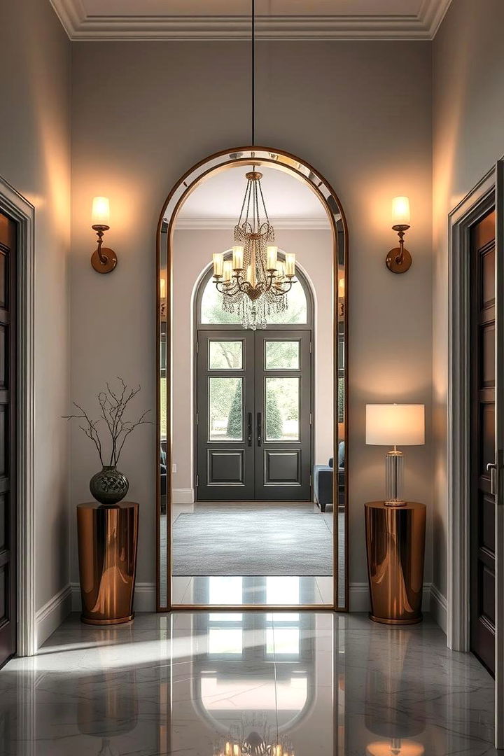 Statement Mirrors and Lighting - 22 Modern Entryway Ideas