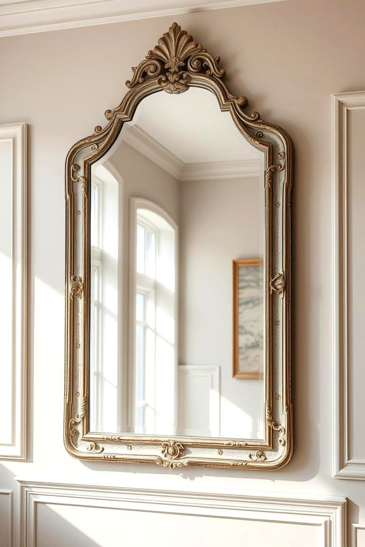 Statement Mirrors and Reflective Surfaces - 22 Shabby-chic Style Living Room Ideas