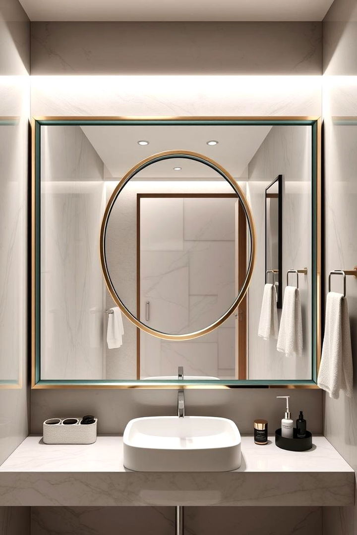 Statement Mirrors for Visual Flair - 22 Apartment Bathroom Ideas