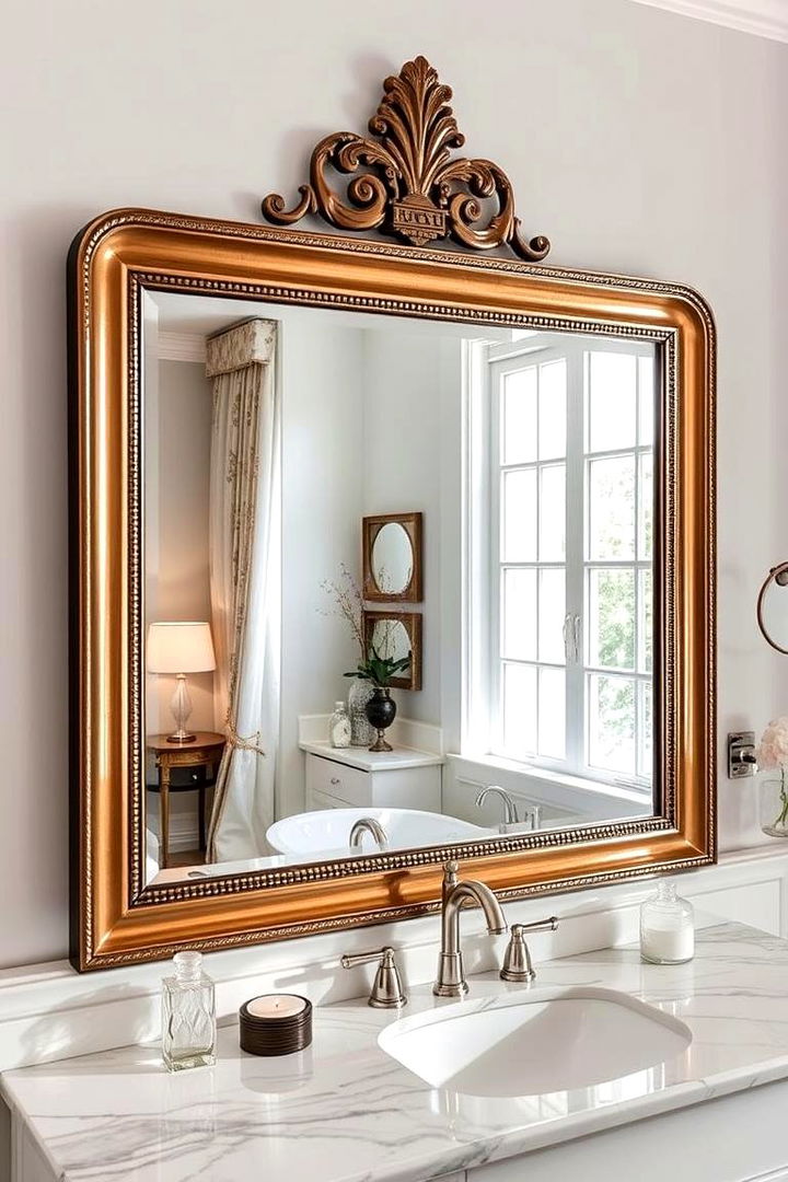 Statement Mirrors for Visual Impact - 22 Cozy Bathroom Ideas