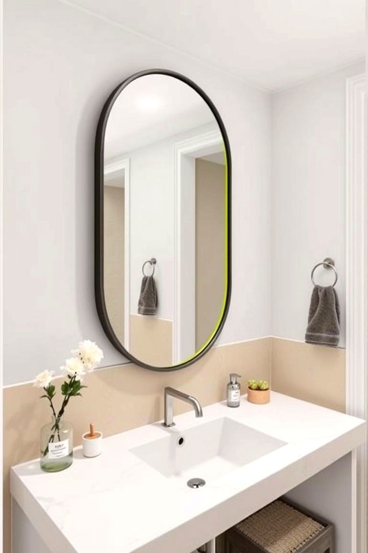 Statement Mirrors in Bold Colors - 22 Yellow and Green Bathroom Ideas