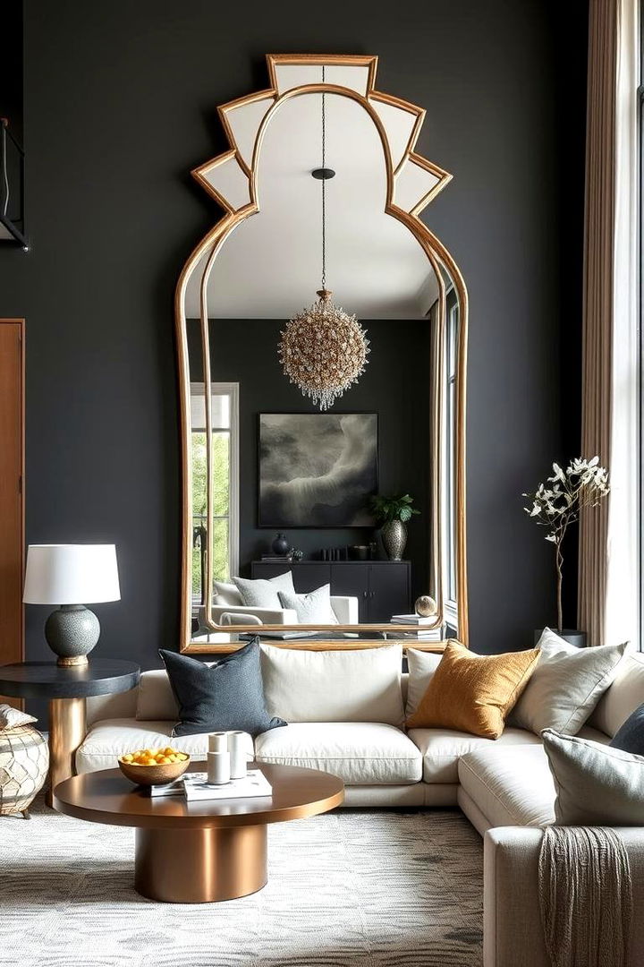 Statement Mirrors to Expand Space - 22 Eclectic Living Room Ideas