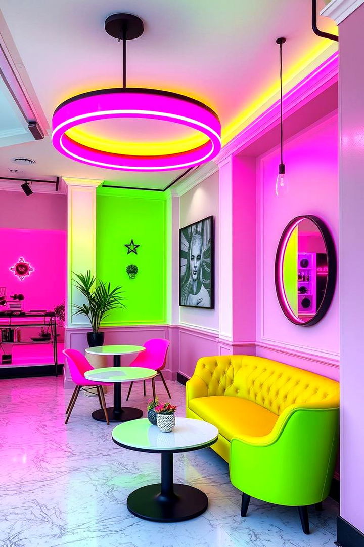 Statement Neon Accents - 22 pastel goth bedroom ideas
