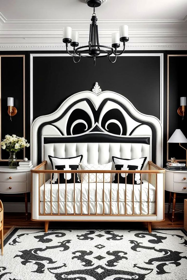 Statement Nursery Headboards - 22 Black and White Nursery Ideas