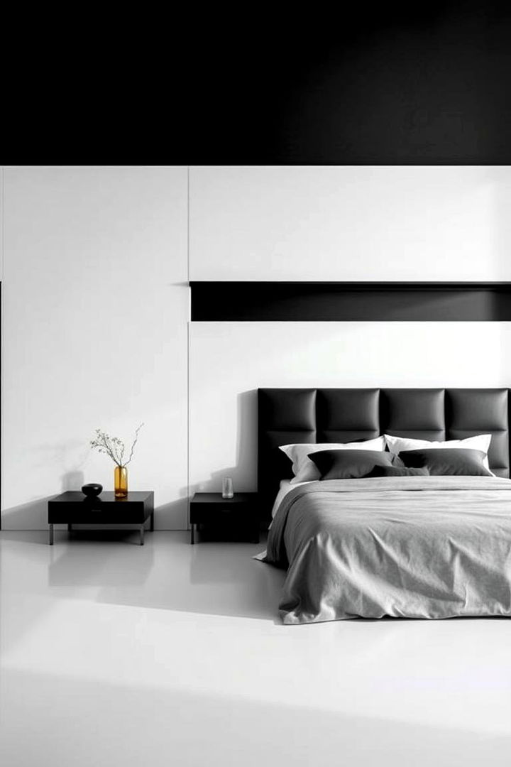 Statement Panel Black Headboard - 22 Black Headboard Bedroom Ideas