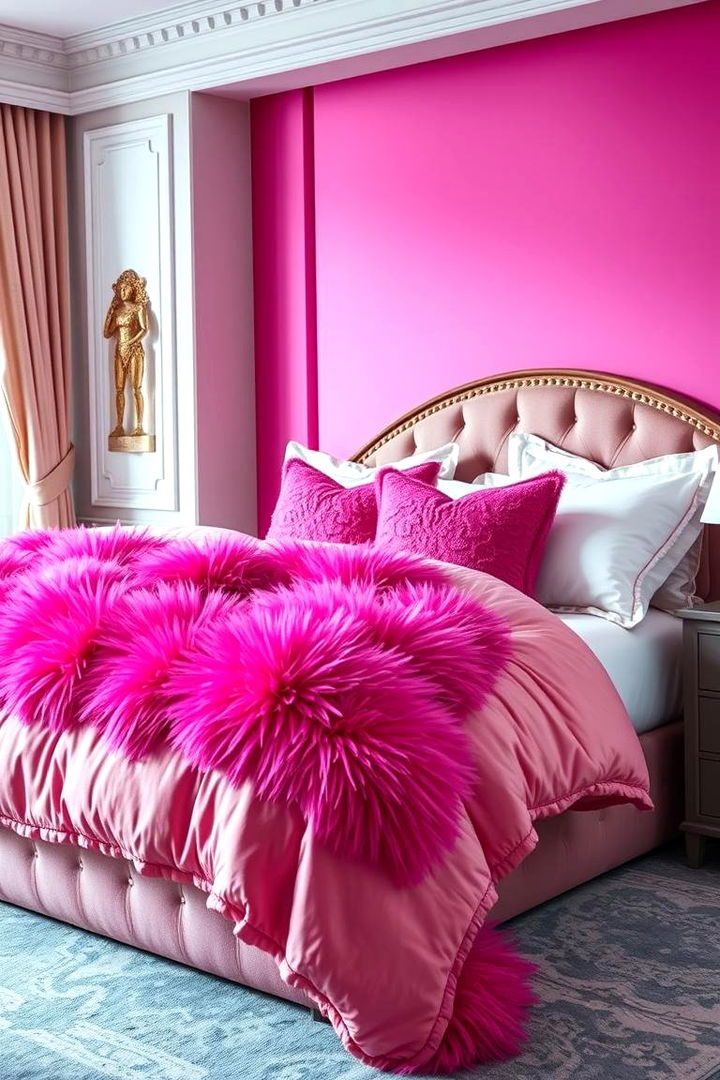 Statement Pink Bedding - 22 Hot Pink Bedroom Ideas