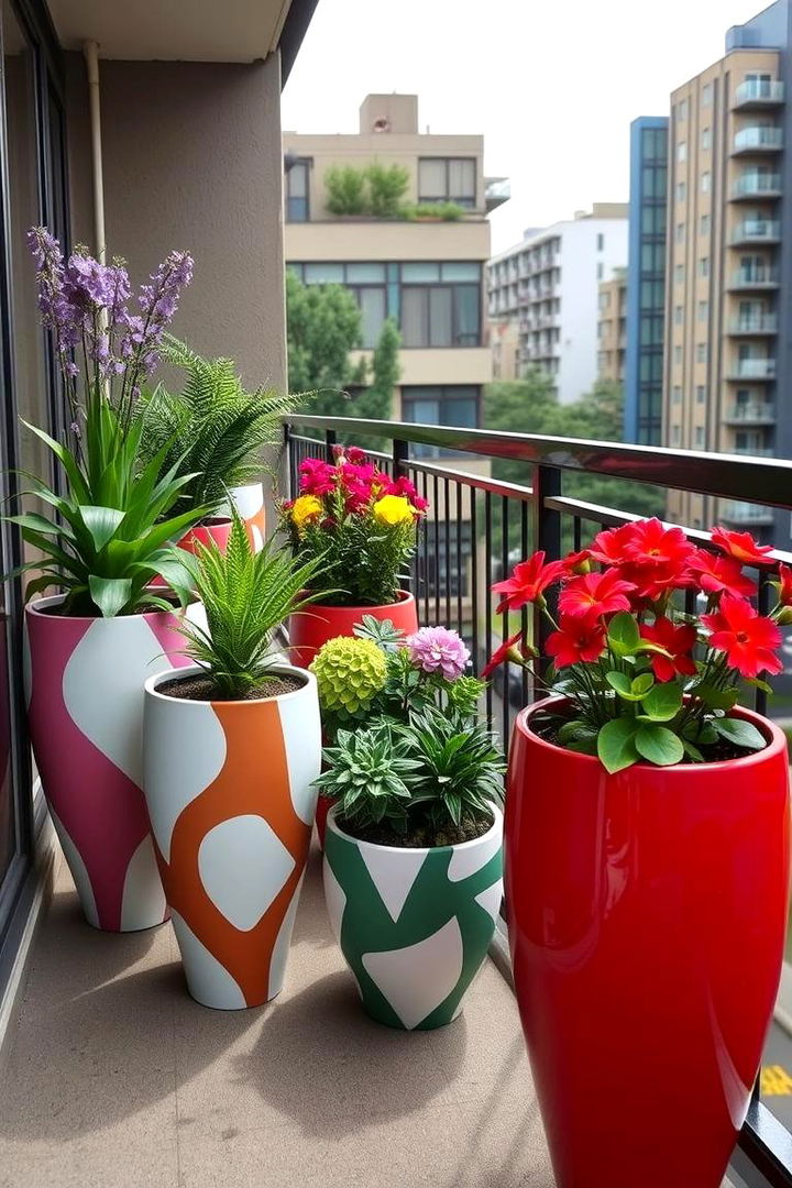 Statement Planters for Green Appeal - 22 Small Balcony Ideas