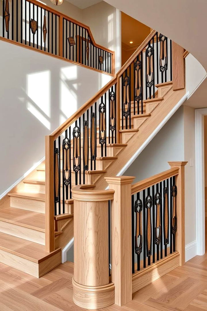Statement Railings - 22 White Oak Staircase Ideas