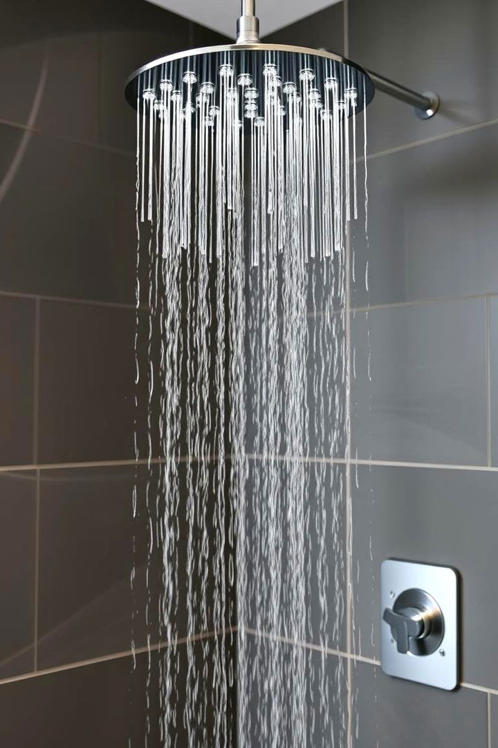 Statement Rainfall Showerheads for a Spa Like Experience - 22 Small Bathroom Walk in Shower Ideas