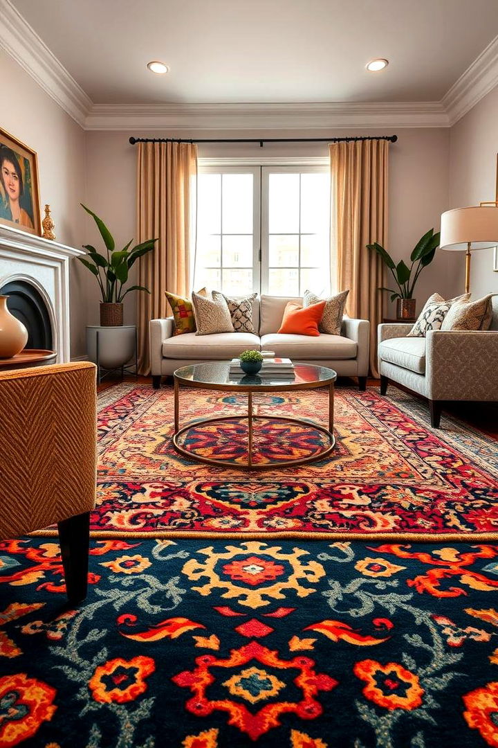 Statement Rug Design - 22 Simple Living Room Ideas