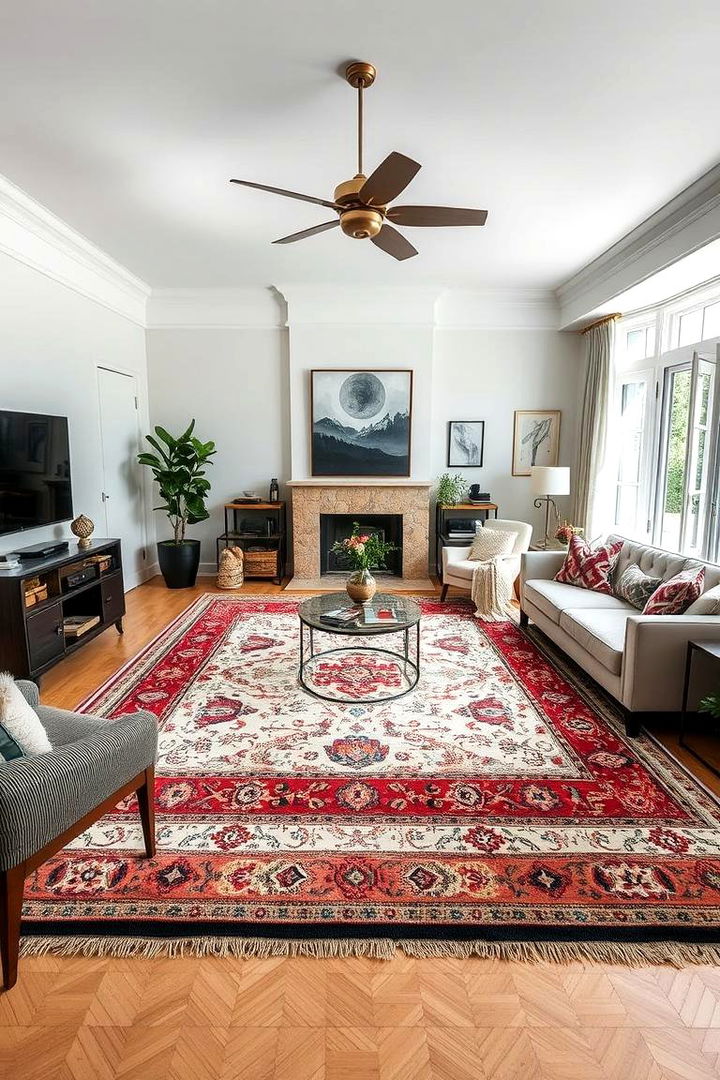 Statement Rugs and Floor Coverings - 22 Maximalist Living Room Design Ideas