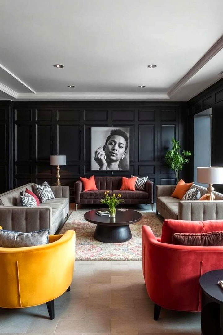 Statement Seating Solutions - 22 Black Living Room Ideas