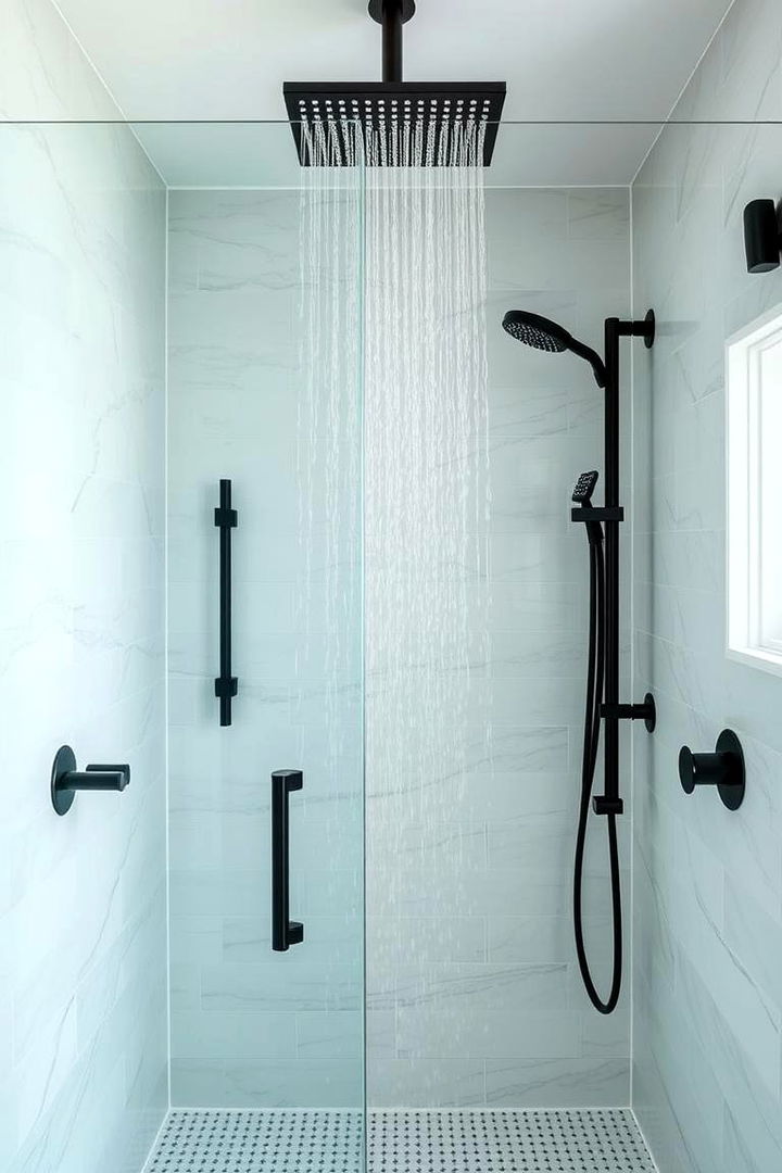 Statement Shower Features - 22 Bathroom With Black Fixtures