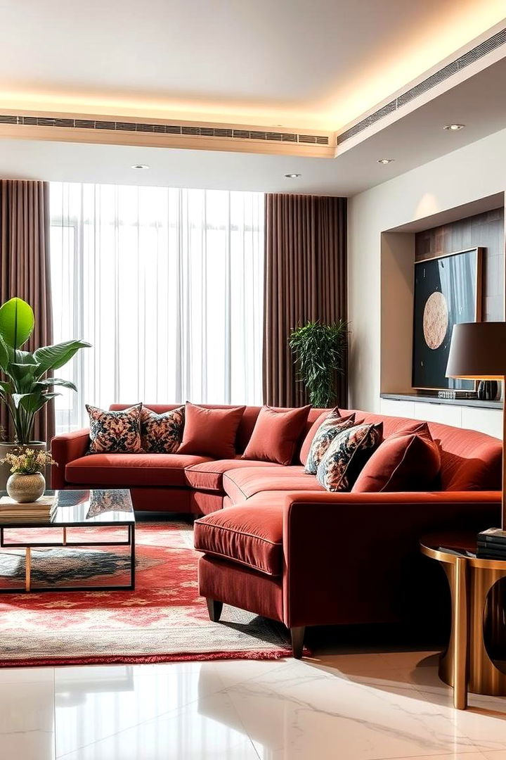 Statement Sofa Pairing - 22 Mismatched Sofas in Living Room Ideas