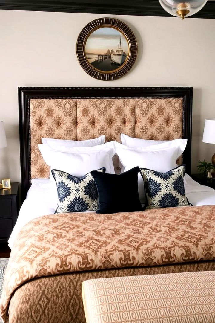 Statement Upholstered Bench - 22 No Headboard Ideas