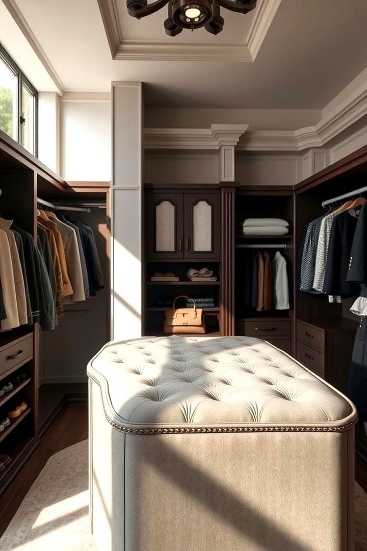 Statement Upholstered Tops - 22 Closet Island Ideas