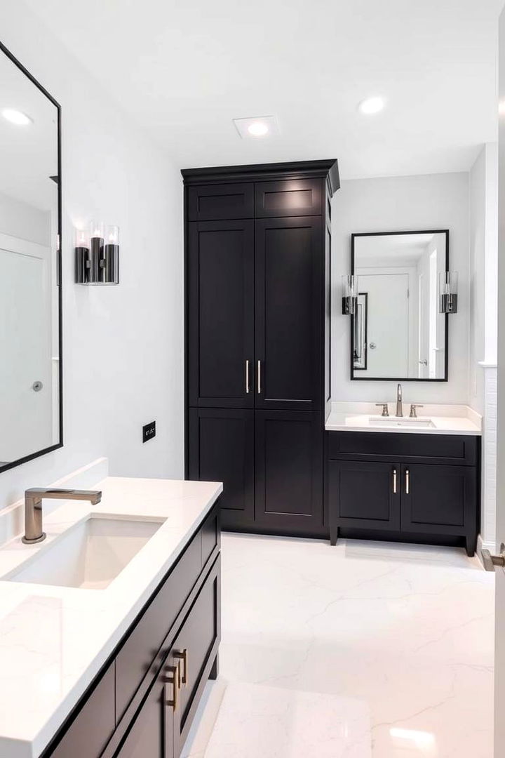 Statement Vanity - 22 Black and White Bathroom Ideas