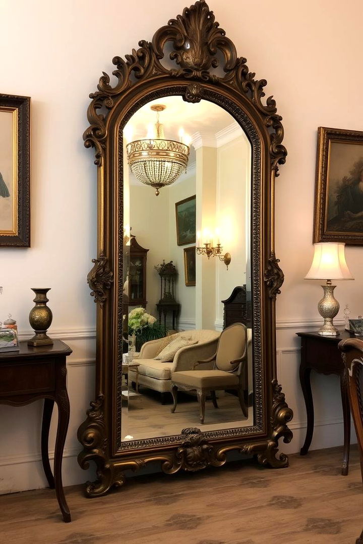 Statement Vintage Mirror - 22 Grandmillennial Style Bedroom Ideas