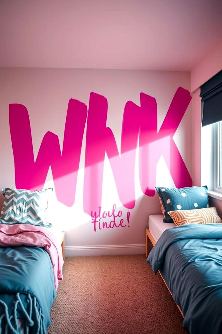 Statement Wall Art - 22 Pink Dorm Room Ideas
