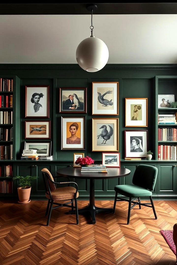 Statement Wall Inspirations - 22 Dark Green Home Library Ideas and Inspiration