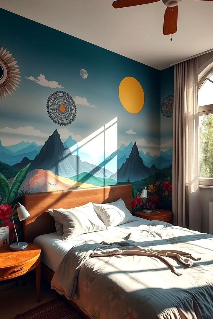 Statement Wall Murals - 22 No Headboard Ideas
