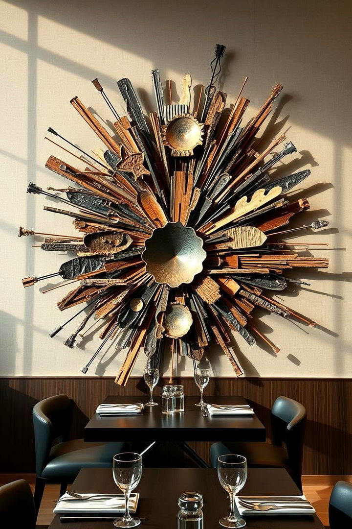 Statement Wall Sculptures - 22 Dining Room Wall Decor Ideas