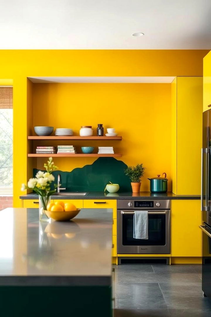 Statement Wall Wonders - 22 Green and Yellow Kitchen Ideas