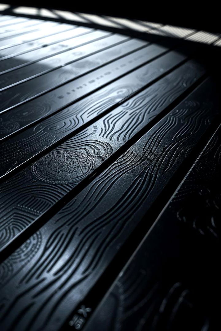 Stealth Black Deck with Hidden Details - 22 Black Deck Ideas