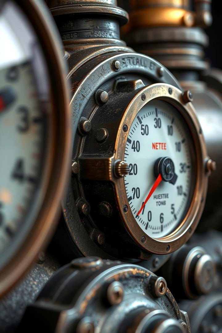 Steam Gauge and Pressure Decors - 22 Steampunk Living Room Ideas