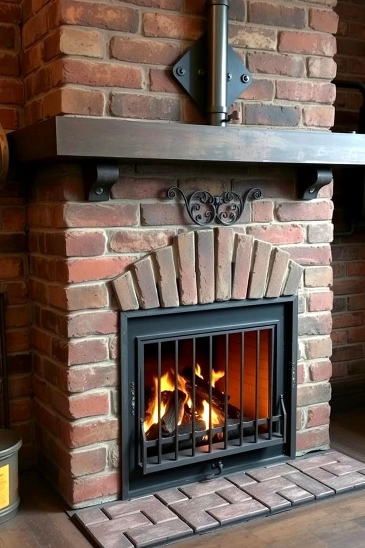 Steampunk Industrial Fireplace Design - 22 Steampunk Living Room Ideas