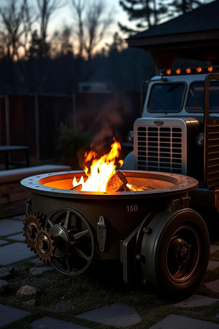 Steampunk Inspired Fire Pit - 22 Truck Rim Fire Pit Ideas