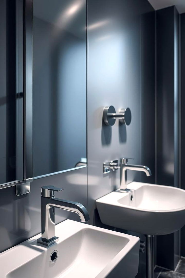 Steel Accents and Hardware for Durability - 22 Industrial Bathroom Ideas
