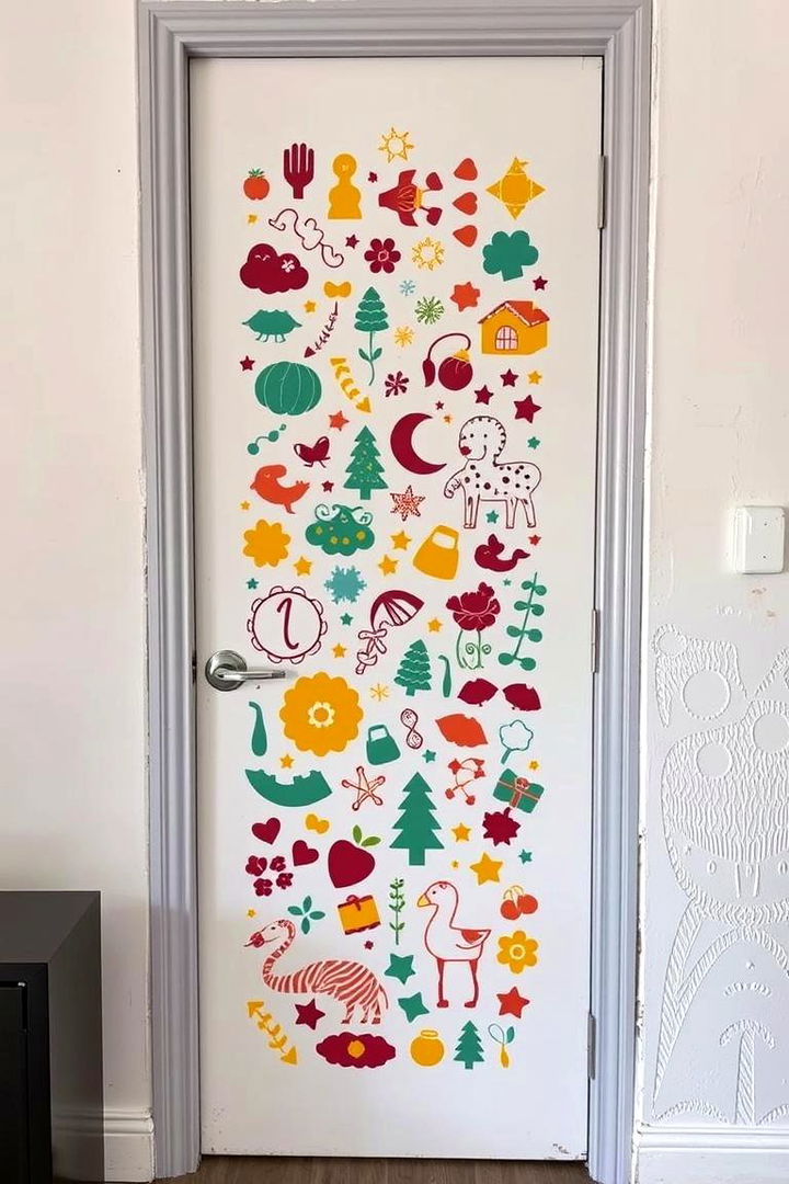 Stenciled Art Door - 22 Door Painting Ideas