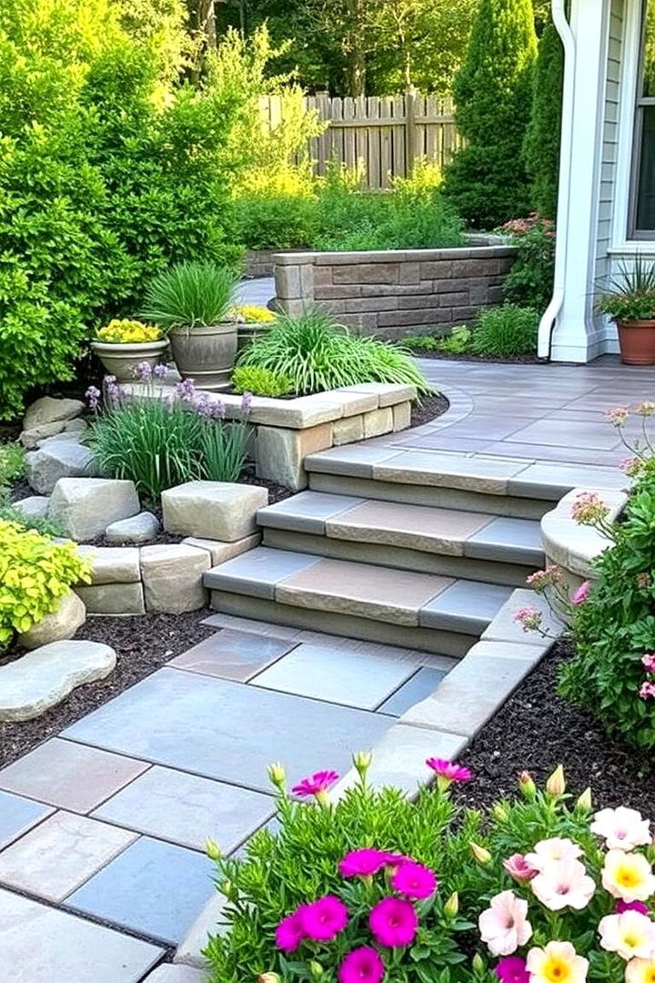 Steps Merging with Landscaping - 22 Patio Steps Ideas