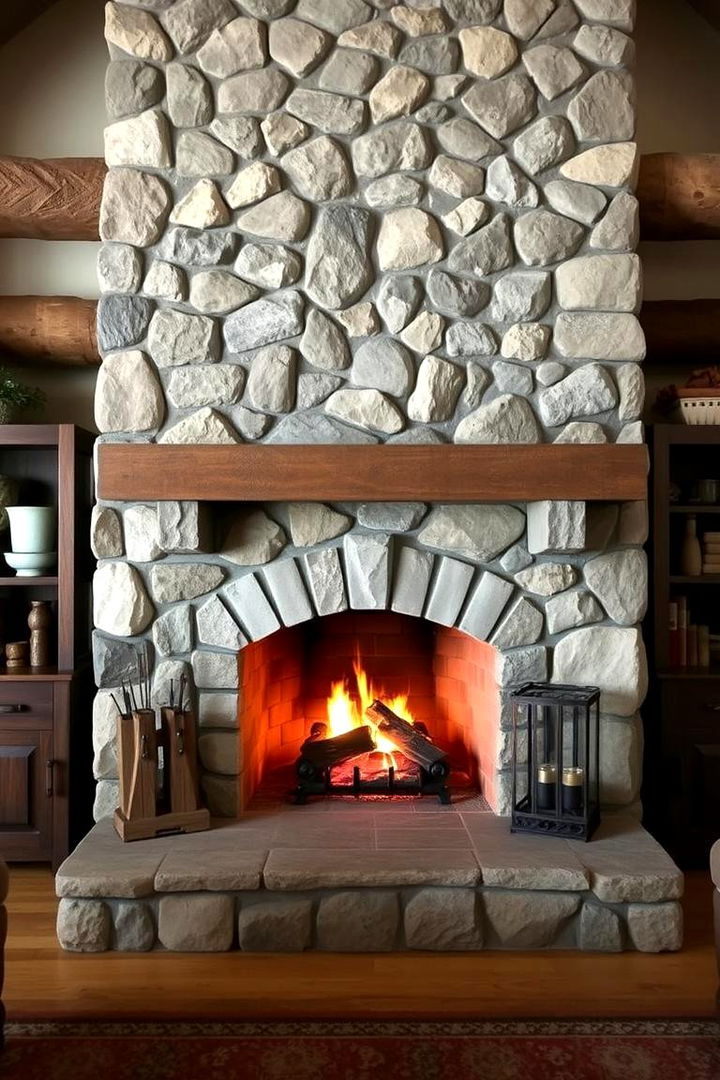 Stone Fireplace Focal Point - 22 Rustic Interior Design Ideas