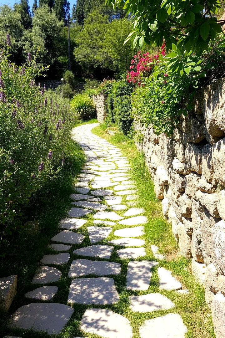 Stone Pathway Charm - 22 Mediterranean Garden Ideas