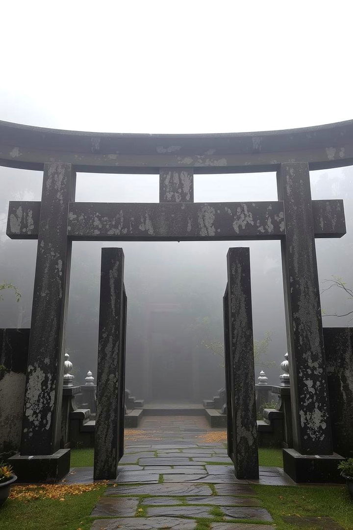 Stone Torii Gate Integration - 22 Japanese Garden Gate Design Ideas