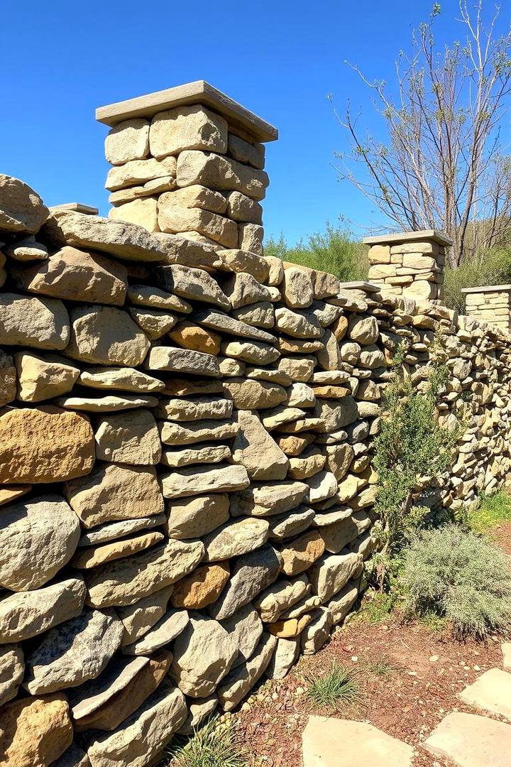 Stone Wall Fence Integration - 22 Backyard Fence Ideas