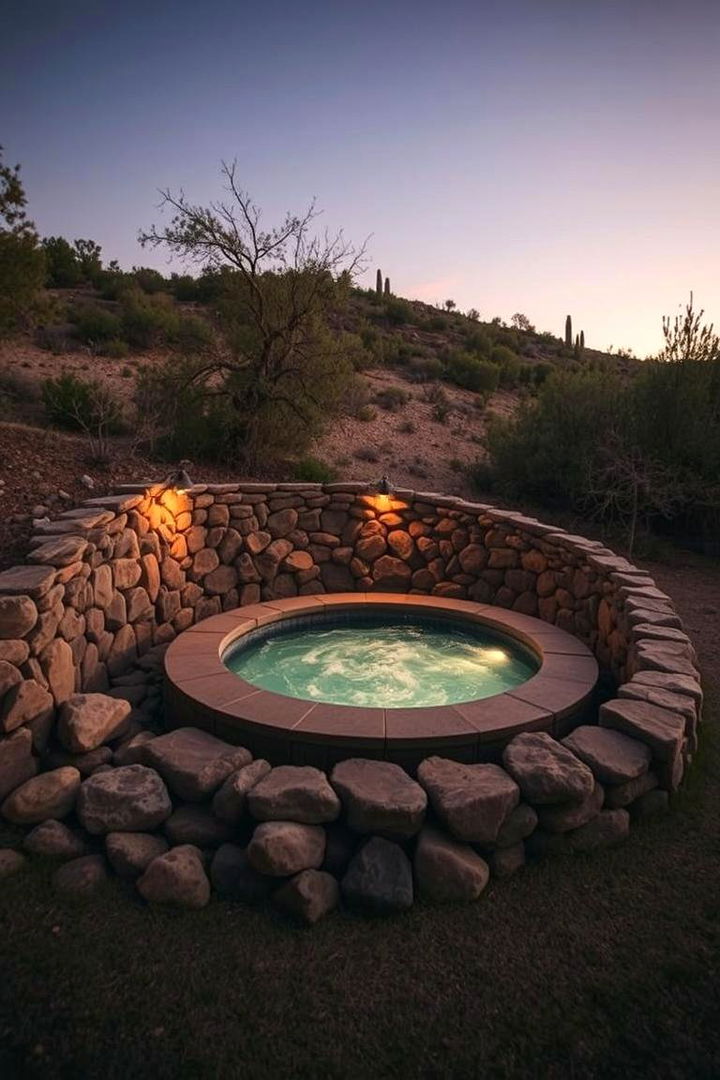 Stone Walls and Rocks - 22 Backyard Hot Tub Privacy Ideas