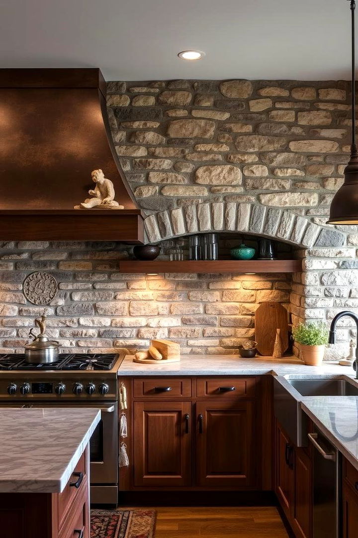 Stone and Brick Accents - 22 Tudor Kitchen Ideas