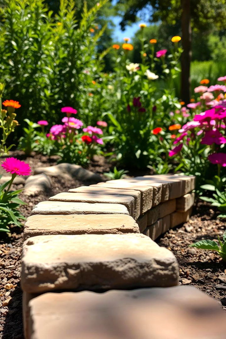 Stone and Brick Benches in Garden - 22 Garden Seating Ideas