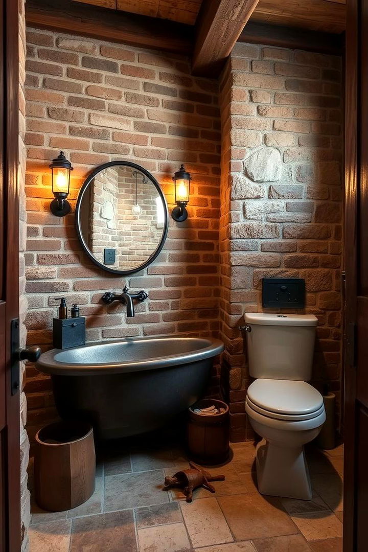Stone and Brick Elements - 22 Western Bathroom Ideas