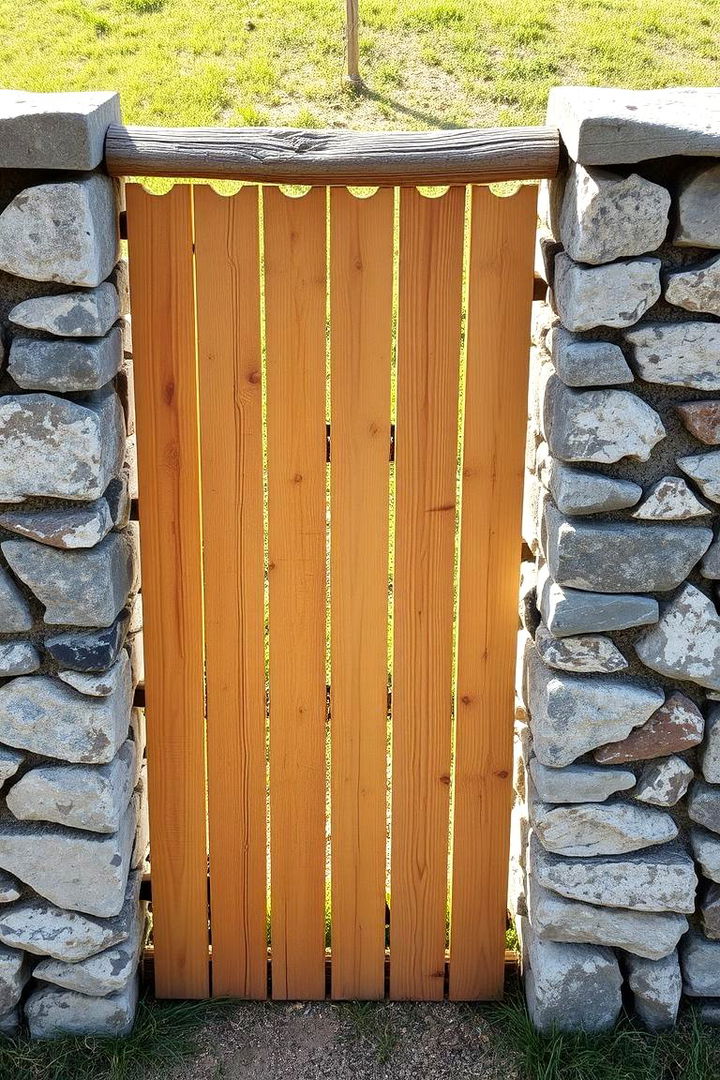 Stone and Wood Harmony Fence - 22 Farm Fence Ideas
