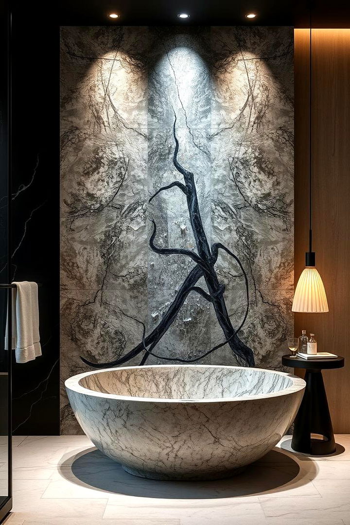 Stone as a Bold Centerpiece - 22 Stone Bathroom Ideas