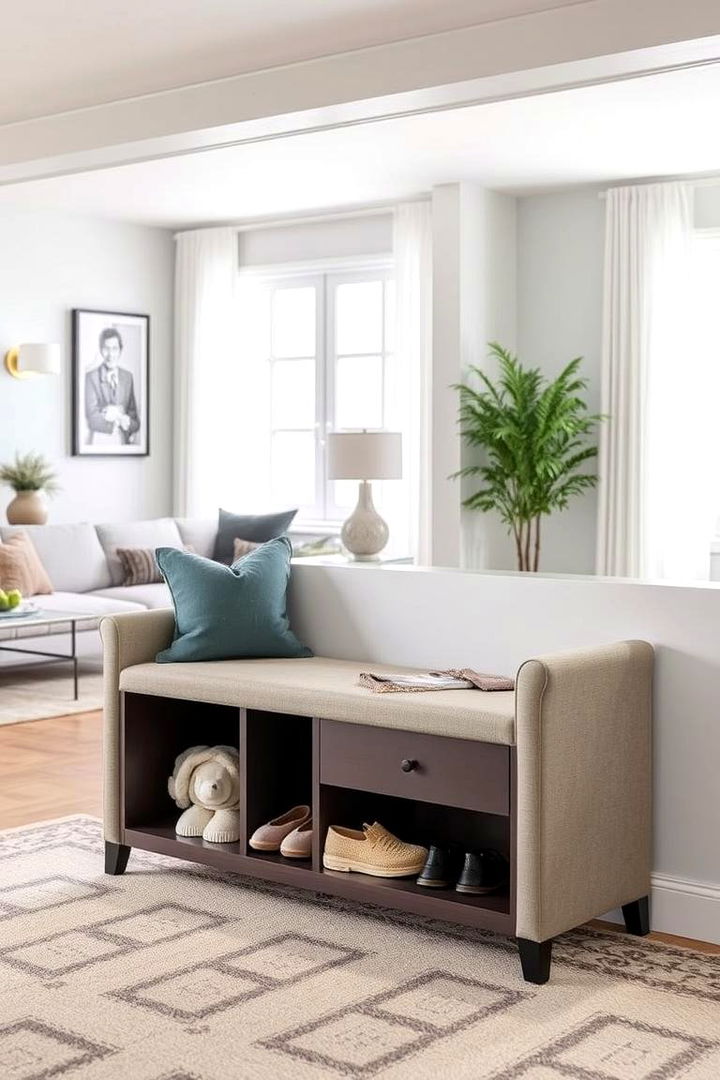 Storage Bench with Hat Compartment - 22 Hat Storage Ideas