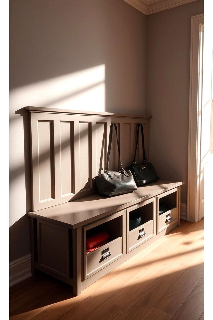 Storage Bench with Hidden Compartments - 22 Purse Storage Ideas