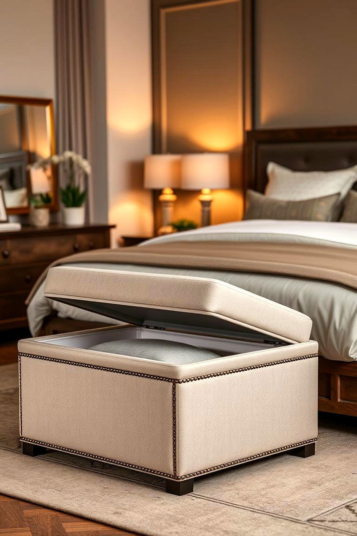 Storage Ottomans - 22 Bedding Storage Ideas