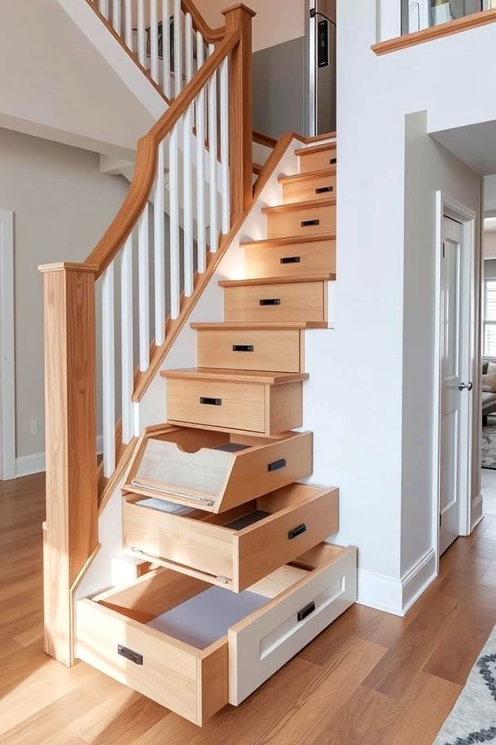 Storage Staircases for Multi Level Elegance - 22 Living Room Storage Ideas