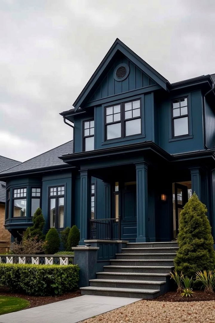 Stormy Blue Sophistication - 22 Blue Exterior House Colors